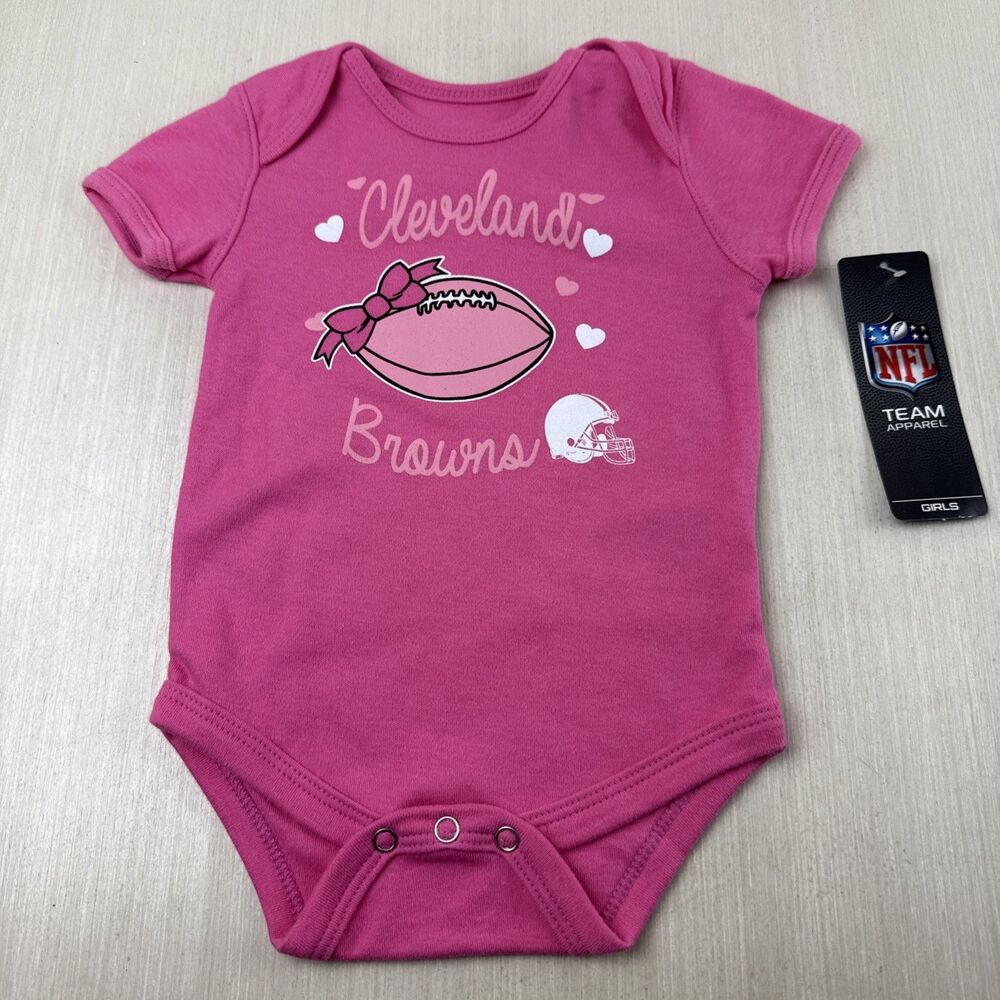 Cleveland Browns Bodysuit 6-9 Mo Outfit NFL NWT Pink Football Team Apparel